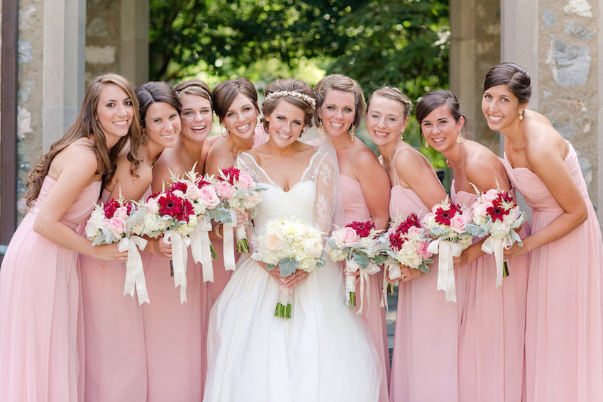 Bridesmaid Dresses Blush Bridesmaid Gowns from Real Weddings Inside Weddings
